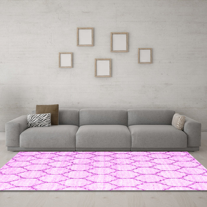 Machine Washable CON3061X Pink CON3061X Rug in a Living Room, wshcon3061pnk
