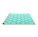 Sideview of Machine Washable CON3061X Turquoise CON3061X Area Rugs, wshcon3061turq