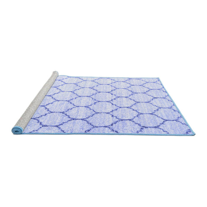 Sideview of Machine Washable CON3061X Blue CON3061X Rug, wshcon3061blu
