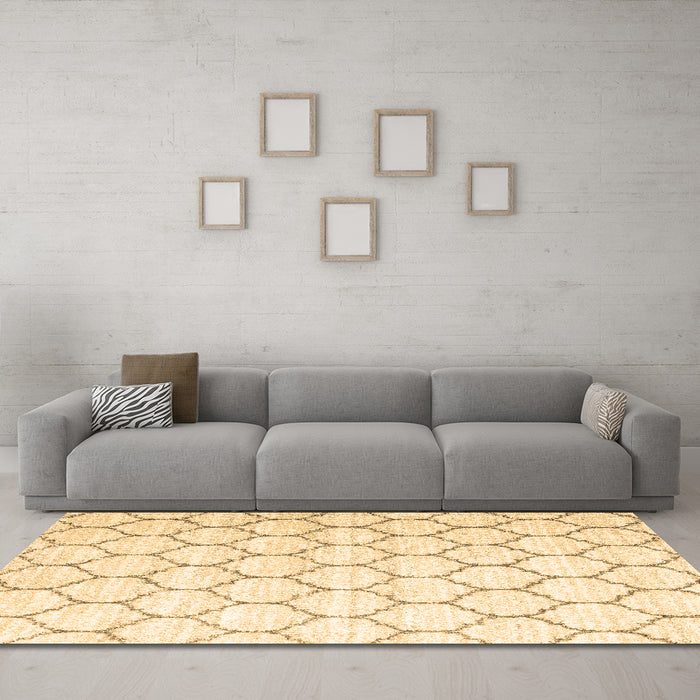 Machine Washable CON3061X Brown CON3061X Rug in a Living Room,, wshcon3061brn