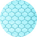 Round Machine Washable CON3061X Light Blue CON3061X Rug, wshcon3061lblu