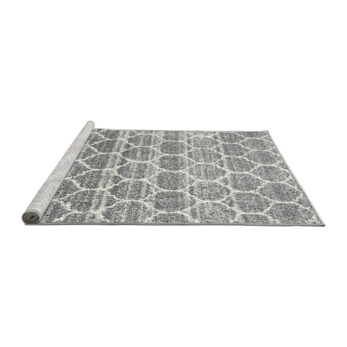 Serging Thickness of Contemporary Gray Abstract Machine Washable Rug, wshcon3062