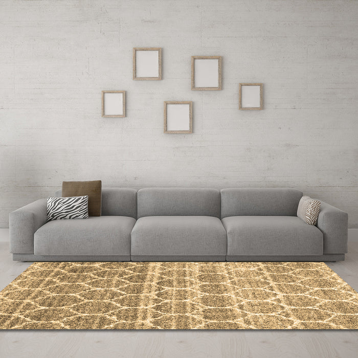 Machine Washable CON3062X Brown CON3062X Rug in a Living Room,, wshcon3062brn