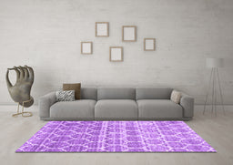 Machine Washable CON3062X Purple CON3062X Area Rugs in a Living Room, wshcon3062pur