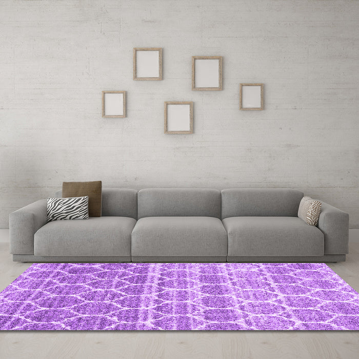 Machine Washable CON3062X Purple CON3062X Area Rugs in a Living Room, wshcon3062pur