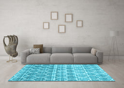 Machine Washable CON3062X Light Blue CON3062X Rug in a Living Room, wshcon3062lblu