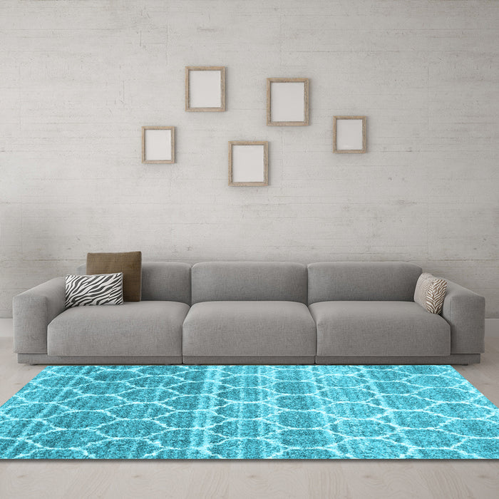 Machine Washable CON3062X Light Blue CON3062X Rug in a Living Room, wshcon3062lblu
