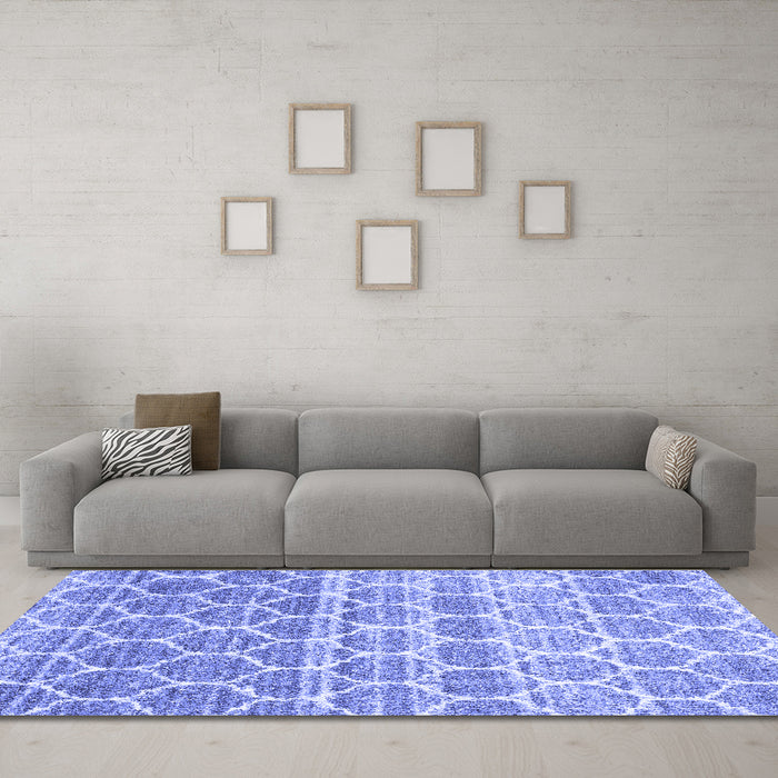 Machine Washable CON3062X Blue CON3062X Rug in a Living Room, wshcon3062blu