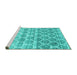Sideview of Machine Washable CON3062X Turquoise CON3062X Area Rugs, wshcon3062turq
