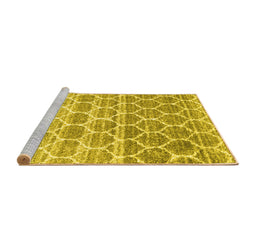 Sideview of Machine Washable CON3062X Yellow CON3062X Rug, wshcon3062yw
