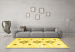 Machine Washable CON3063X Yellow CON3063X Rug in a Living Room, wshcon3063yw