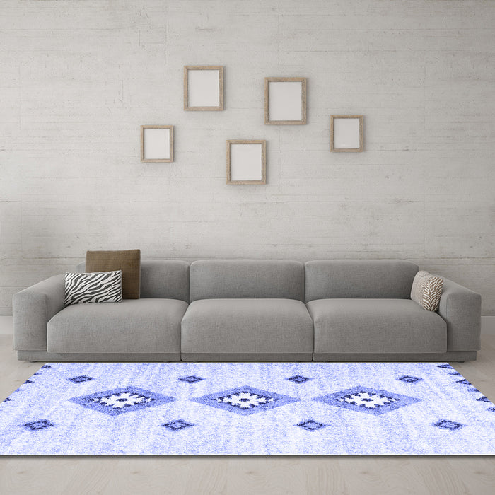 Machine Washable CON3063X Blue CON3063X Rug in a Living Room, wshcon3063blu