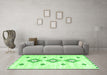 Machine Washable CON3063X Green CON3063X Area Rugs in a Living Room,, wshcon3063grn