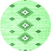Round Machine Washable CON3063X Emerald Green CON3063X Area Rugs, wshcon3063emgrn