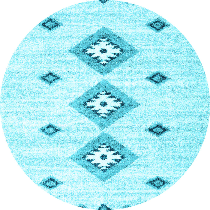 Round Machine Washable CON3063X Light Blue CON3063X Rug, wshcon3063lblu