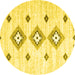 Round Machine Washable CON3063X Yellow CON3063X Rug, wshcon3063yw