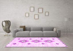 Machine Washable CON3063X Pink CON3063X Rug in a Living Room, wshcon3063pnk