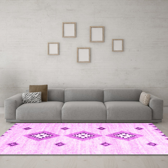 Machine Washable CON3063X Pink CON3063X Rug in a Living Room, wshcon3063pnk