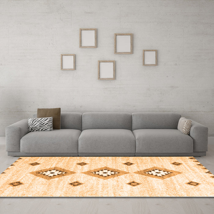 Machine Washable CON3063X Orange CON3063X Area Rugs in a Living Room, wshcon3063org