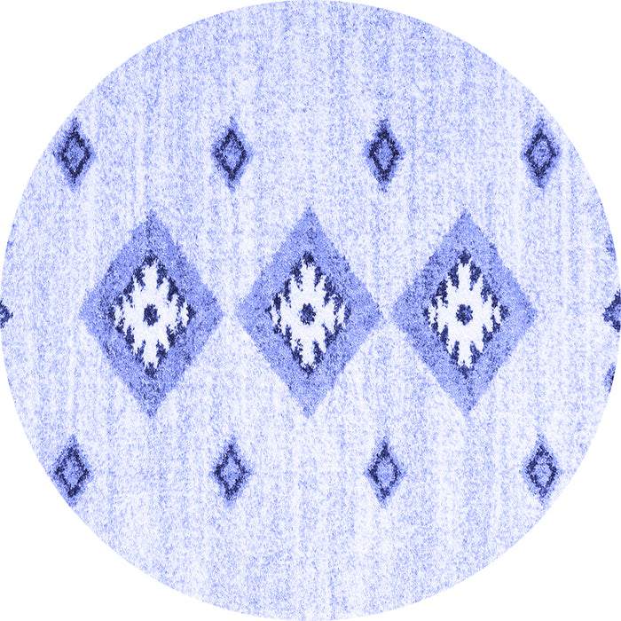 Round Machine Washable CON3063X Blue CON3063X Rug, wshcon3063blu