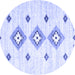 Round Machine Washable CON3063X Blue CON3063X Rug, wshcon3063blu