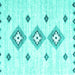 Square Machine Washable CON3063X Turquoise CON3063X Area Rugs, wshcon3063turq