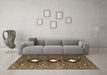 Machine Washable Abstract Brown Contemporary Rug in a Living Room,, wshcon3064brn