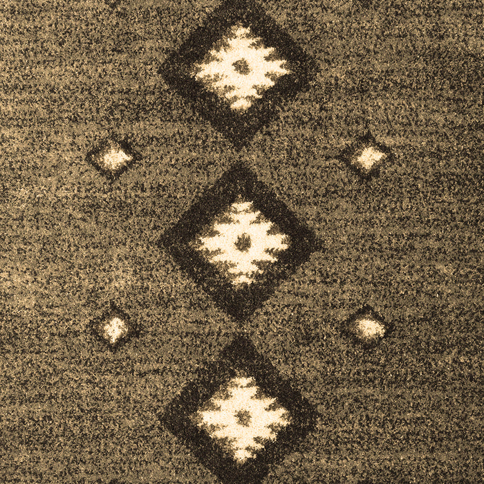 Machine Washable Abstract Brown Contemporary Rug, wshcon3064brn