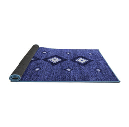 Sideview of Abstract Blue Contemporary Rug, con3064blu