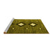 Sideview of Machine Washable Abstract Yellow Contemporary Rug, wshcon3064yw