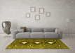 Machine Washable Abstract Yellow Contemporary Rug in a Living Room, wshcon3064yw