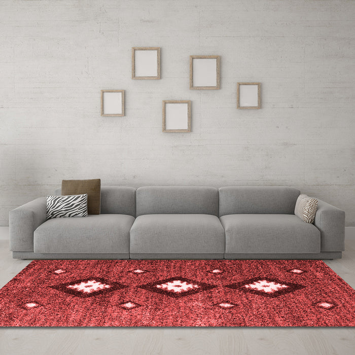 Contemporary Red Washable Rugs