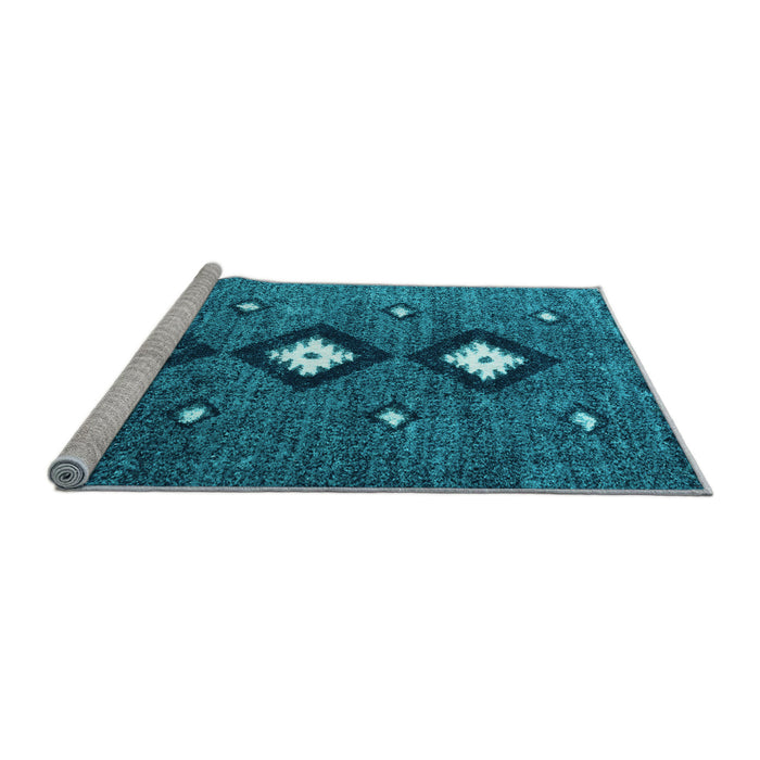 Sideview of Machine Washable Abstract Light Blue Contemporary Rug, wshcon3064lblu