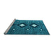 Sideview of Machine Washable Abstract Light Blue Contemporary Rug, wshcon3064lblu