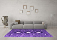 Machine Washable Abstract Purple Contemporary Rug, wshcon3064pur