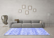 Trellis Blue Modern Rug in a Living Room, wshcon3065blu