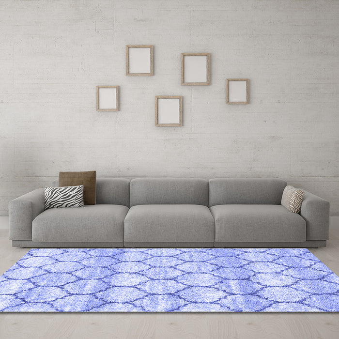 Trellis Blue Modern Rug in a Living Room, wshcon3065blu