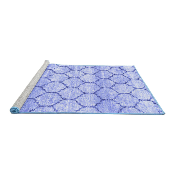 Sideview of Trellis Blue Modern Rug, wshcon3065blu