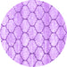 Round Trellis Purple Modern Rug, con3065pur