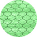 Round Trellis Emerald Green Modern Rug, con3065emgrn