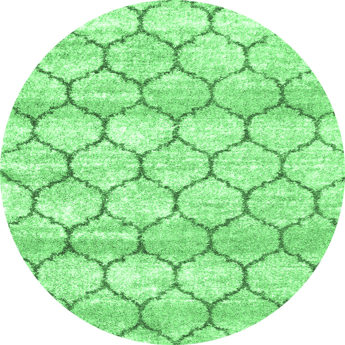 Round Trellis Emerald Green Modern Area Rugs, wshcon3065emgrn