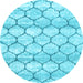 Round Trellis Light Blue Modern Rug, con3065lblu