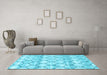 Trellis Light Blue Modern Rug in a Living Room, wshcon3065lblu