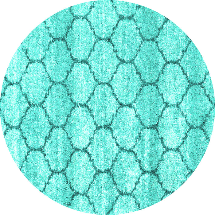 Round Trellis Turquoise Modern Area Rugs, wshcon3065turq
