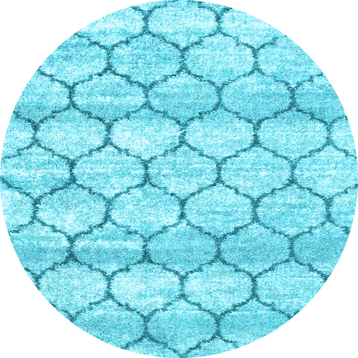 Round Trellis Light Blue Modern Rug, wshcon3065lblu