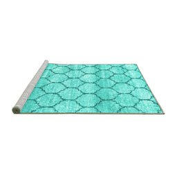 Sideview of Trellis Turquoise Modern Area Rugs, wshcon3065turq
