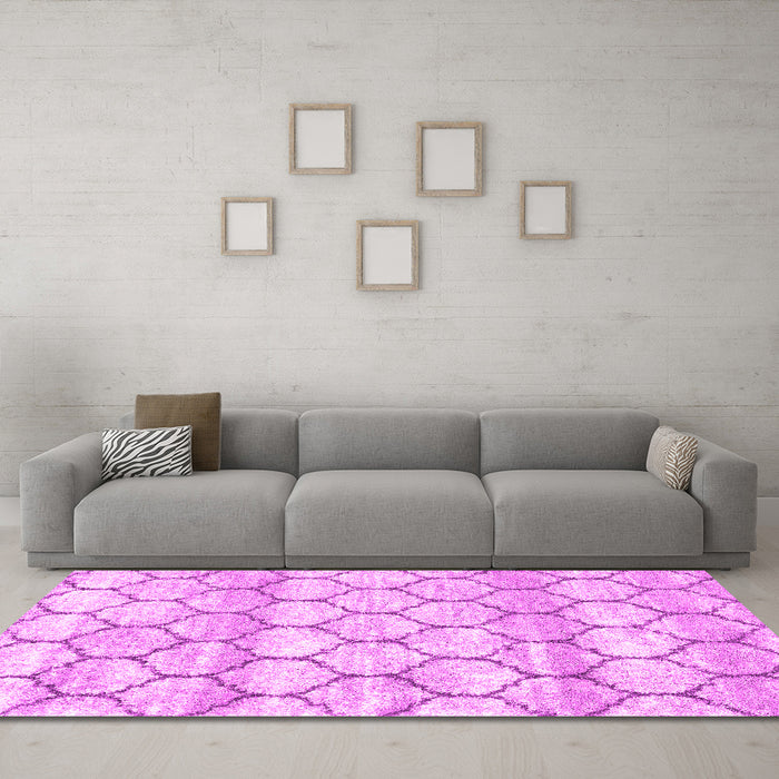 Trellis Pink Modern Rug in a Living Room, wshcon3065pnk