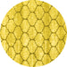 Round Trellis Yellow Modern Rug, con3065yw