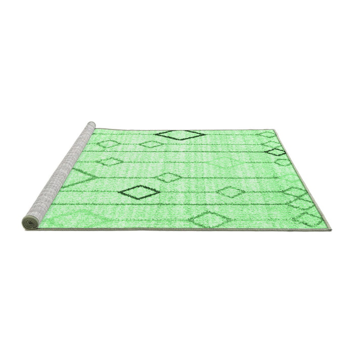 Sideview of Machine Washable Solid Emerald Green Modern Area Rugs, wshcon3066emgrn