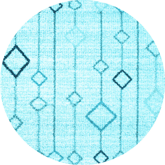 Round Solid Light Blue Modern Rug, con3066lblu